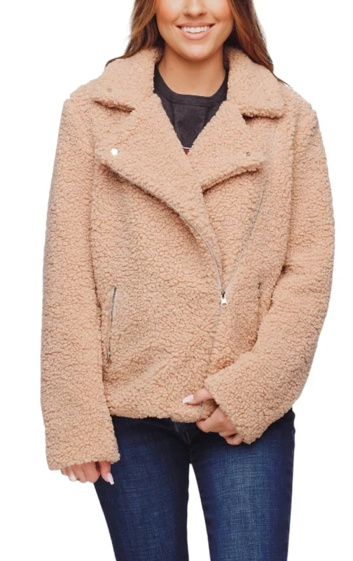Teddy Jacket In Taupe V-Neck Jacket Boat Neck Jacket Square Neck Jacket