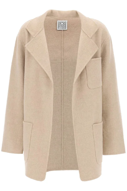 Toteme double-faced wool jacket 242 WRO1613 FB0006 FAWN MÉLANGE Nylon Fabric Polyester Fabric Spandex Fabric Toteme double-faced wool jacket 242 WRO1613 FB0006 FAWN MÉLANGE Nylon Fabric Polyester Fabric Spandex Fabric