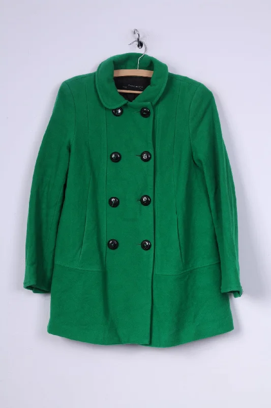 Zara Basic Womens M Peacoat Green Double Breasted Jacket Wool Nylon Oversized Jacket Tailored Jacket Straight Jacket Zara Basic Womens M Peacoat Green Double Breasted Jacket Wool Nylon Oversized Jacket Tailored Jacket Straight Jacket
