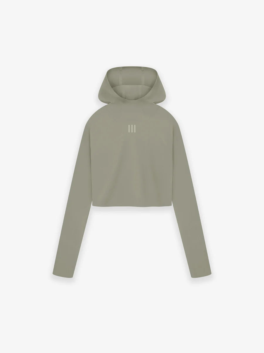 Adidas X Fear Of God Athletics Womens Base Layer Crop Hoodie Clay Hoodie with Patch Decorative Personalized Adidas X Fear Of God Athletics Womens Base Layer Crop Hoodie Clay Hoodie with Patch Decorative Personalized