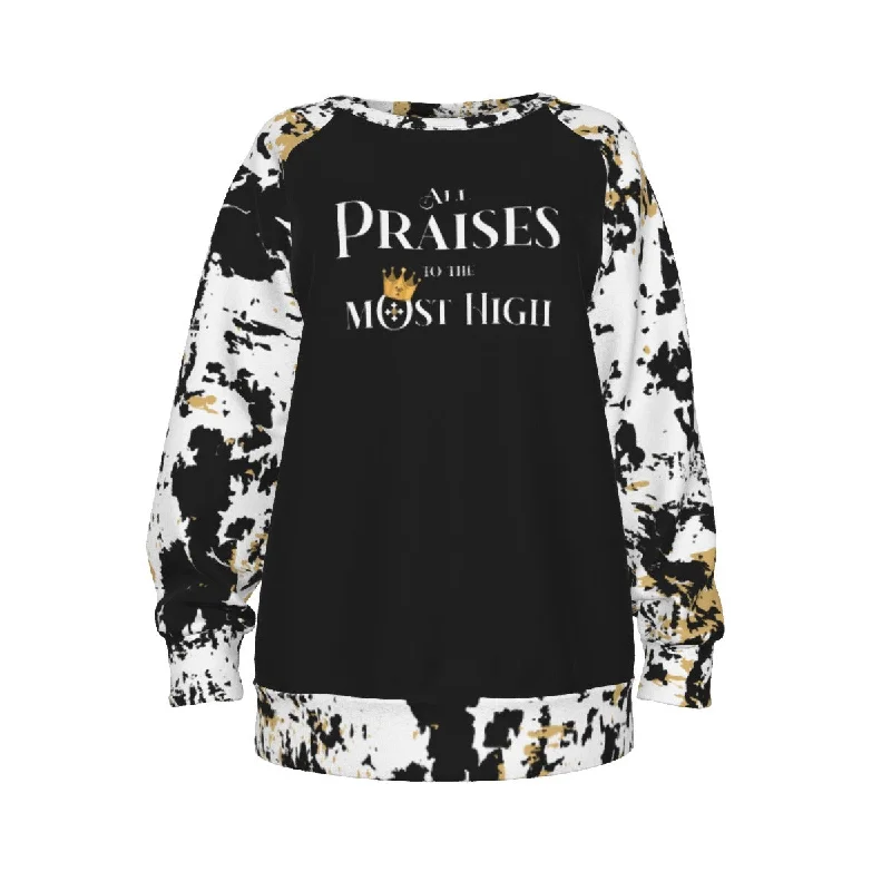 ALL PRAISES TO THE MOST HIGH Black Striped Paisley Sleeve Sweatshirt Hoodie with Cropped Fit Short Trendy ALL PRAISES TO THE MOST HIGH Black Striped Paisley Sleeve Sweatshirt Hoodie with Cropped Fit Short Trendy