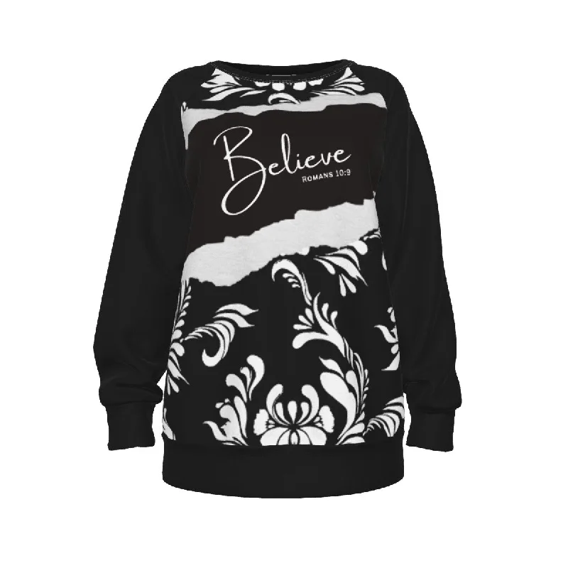 BELIEVE Long Sleeve Sweatshirt Hoodie Sweatshirt Pullover