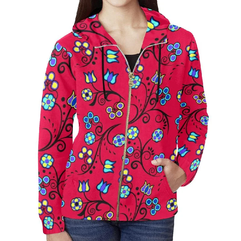Blue Trio Cardinal Full Zip Hoodie for Women Hoodie with Pastel Soft Subtle