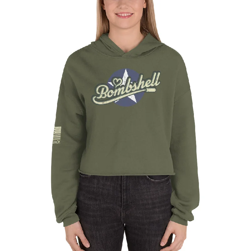 Bombshell - Crop Hoodie Hoodie with Tie-Dye Psychedelic Retro