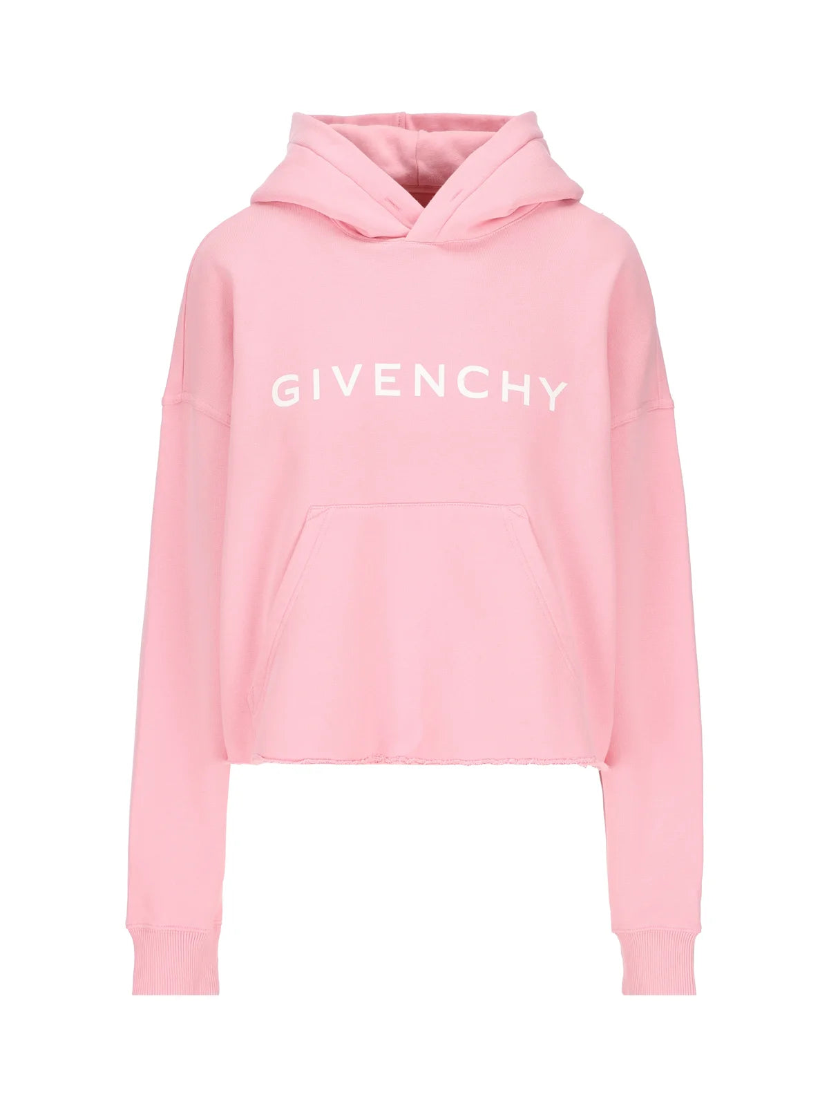 Givenchy Women Archetype Cropped Hoodie In Fleece Flamingo Hoodie with Button Classic Timeless Givenchy Women Archetype Cropped Hoodie In Fleece Flamingo Hoodie with Button Classic Timeless