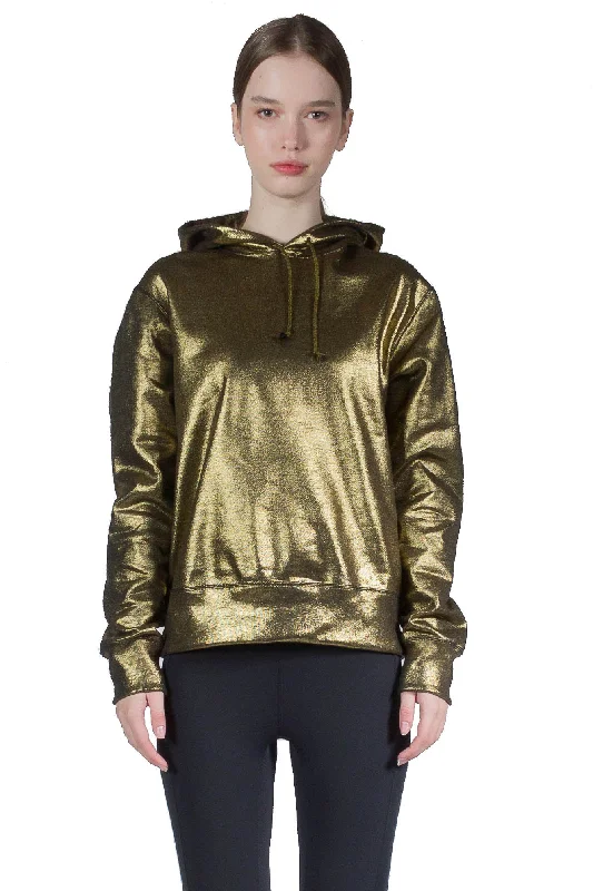 Junya Watanabe Gold Hoodie Hooded Sweatshirt Casual Wear Street Style