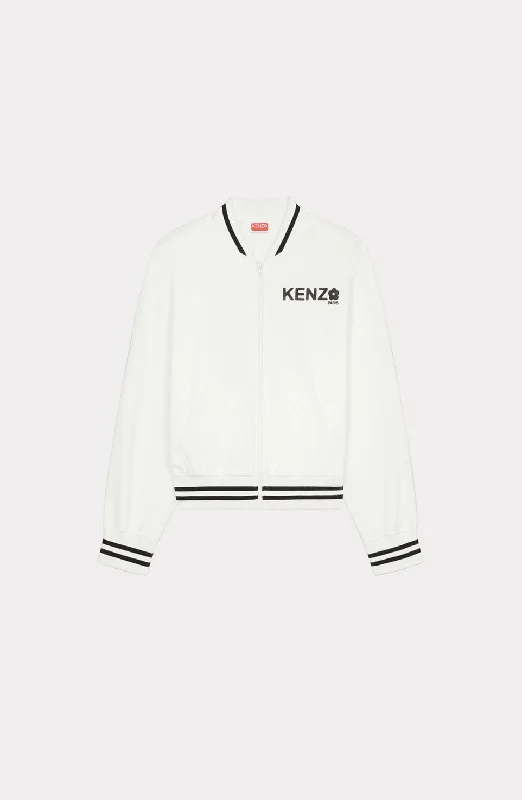 Kenzo Women Boke Flower 2.0' Zip-Up Sweatshirt Off White Hoodie with Front Slit Layering Stylish Kenzo Women Boke Flower 2.0' Zip-Up Sweatshirt Off White Hoodie with Front Slit Layering Stylish
