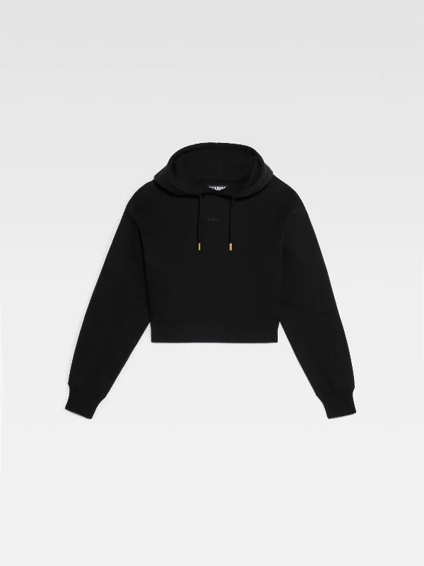 Le Hoodie Gros Grain Black Hoodie Sweatshirt Pullover