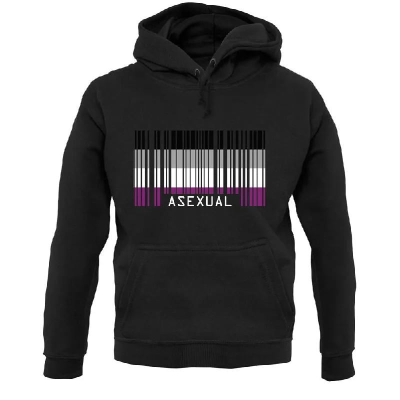 Lgbt Barcode Flags Asexual Unisex Hoodie Hoodie with Hem Detail Decorative Unique