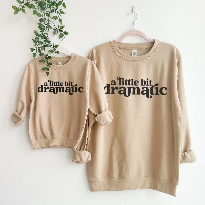 Little Bit Dramatic Mum & Kid Matching Desert Sand Sweatshirts Hoodie with Hood Adjustable Protection Little Bit Dramatic Mum & Kid Matching Desert Sand Sweatshirts Hoodie with Hood Adjustable Protection