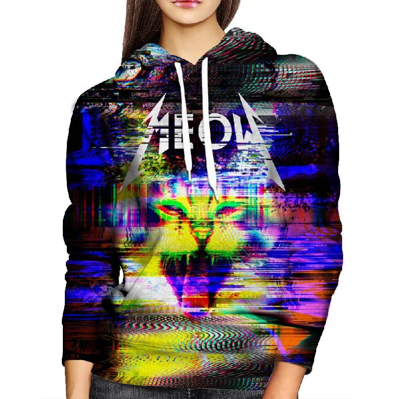 Meowtallica Womens Hoodie Hoodie with Mesh Breathable Sporty