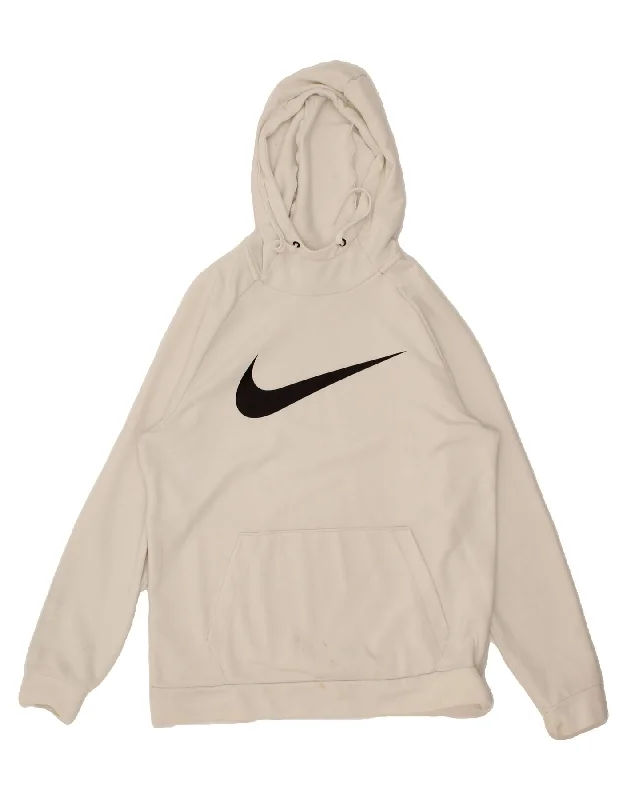 NIKE Mens Dri Fit Graphic Hoodie Jumper Medium White Cotton Hoodie with Raglan Sleeves Sporty Comfortable NIKE Mens Dri Fit Graphic Hoodie Jumper Medium White Cotton Hoodie with Raglan Sleeves Sporty Comfortable