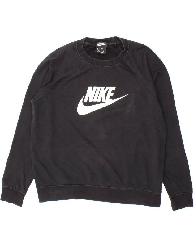 NIKE Mens Graphic Sweatshirt Jumper Large Black Cotton Hoodie with Half-Zip Sporty Casual NIKE Mens Graphic Sweatshirt Jumper Large Black Cotton Hoodie with Half-Zip Sporty Casual