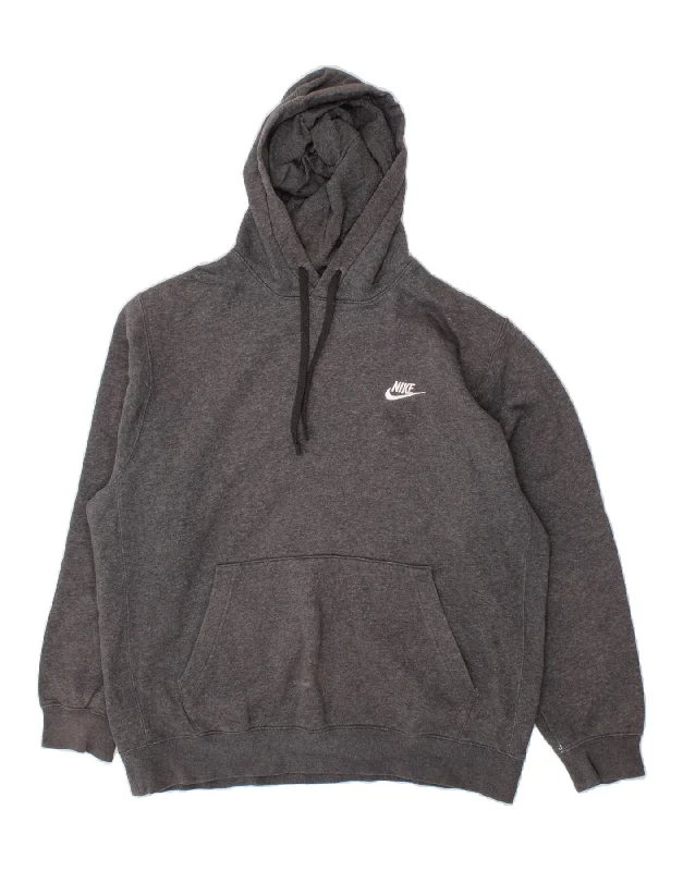 NIKE Mens Hoodie Jumper Large Grey Cotton Hoodie with Illustration Artistic Creative NIKE Mens Hoodie Jumper Large Grey Cotton Hoodie with Illustration Artistic Creative