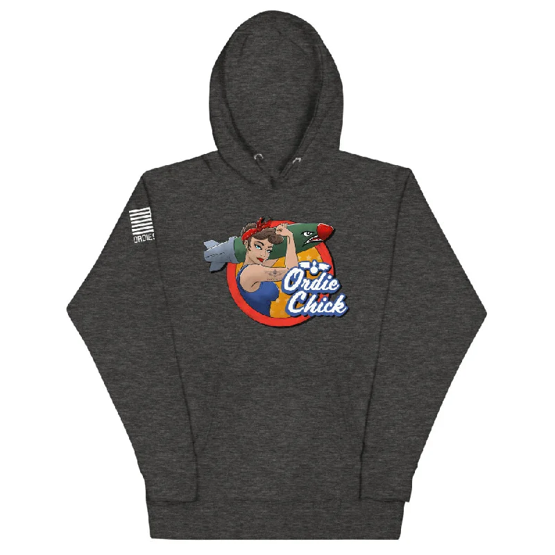 Ordie Chick - Hoodie Hoodie with Hem Elastic Stretchable Comfortable