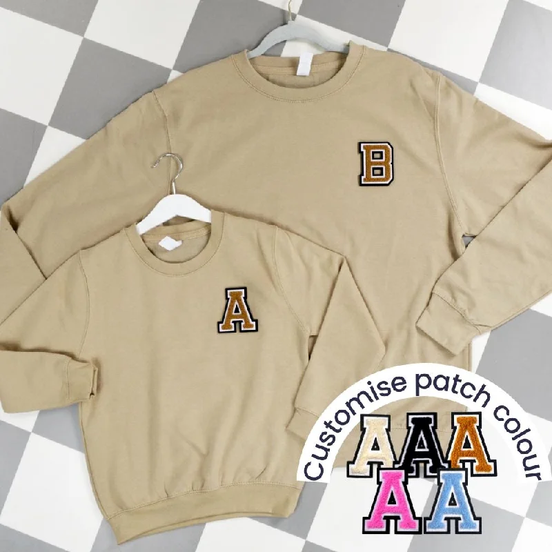 Patch 22 Sand Matching Initial Sweatshirts Hoodie with Drawstring Waist Adjustable Fitted Patch 22 Sand Matching Initial Sweatshirts Hoodie with Drawstring Waist Adjustable Fitted