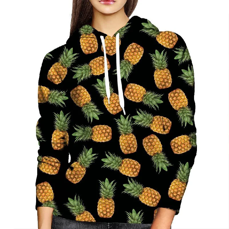 Pineapple Womens Hoodie Hoodie with Contrast Stitching Detailed Premium