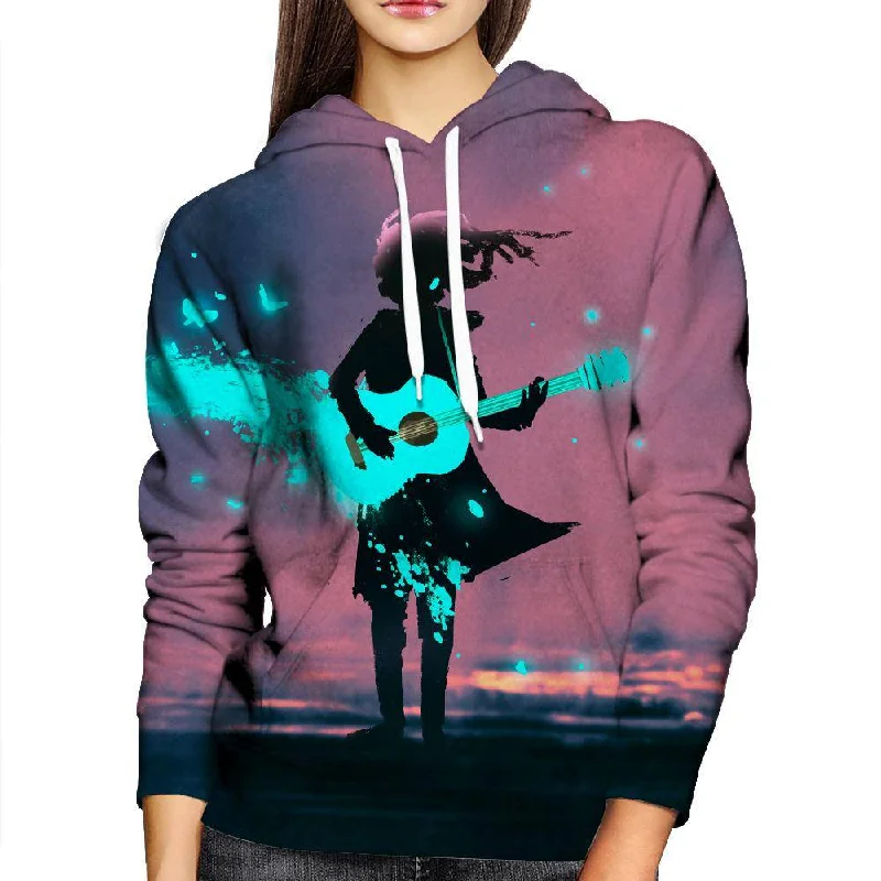Power Of Music Womens Hoodie Hoodie with Elastic Waist Stretchable Comfortable