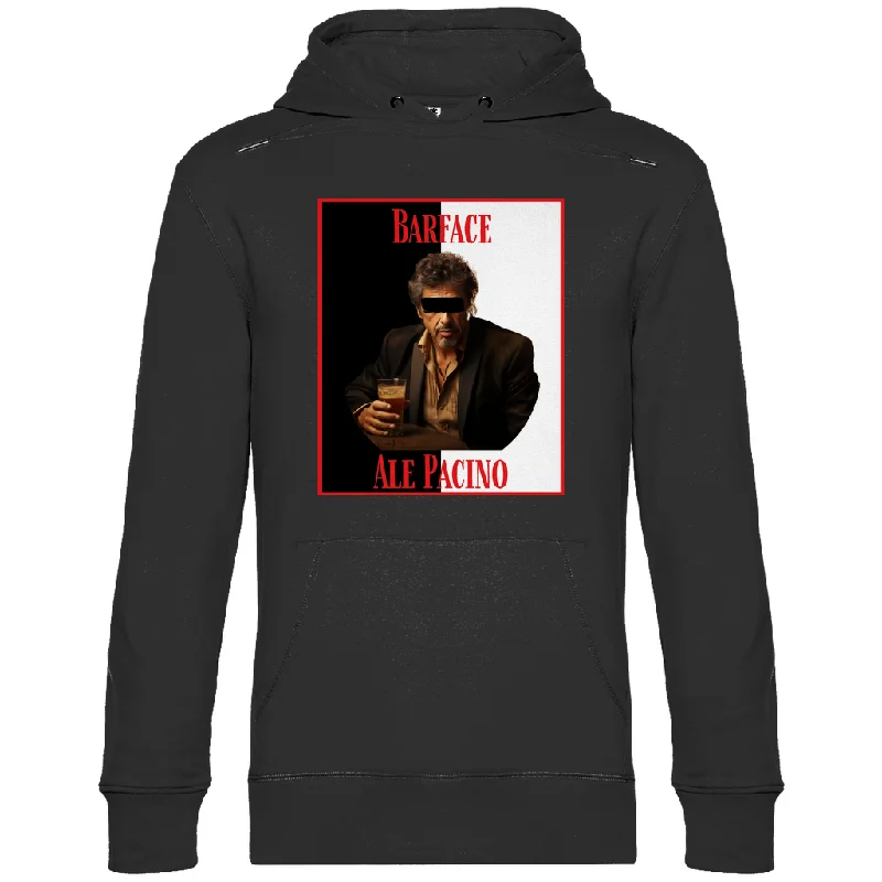 Premium Hoodie "Barface - Ale Pacino" Hoodie with Mock Neck Collared Structured
