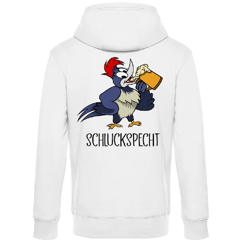 Premium Hoodie "Schluckspecht" (Backprint) Hoodie with Contrast Stitching Detailed Premium