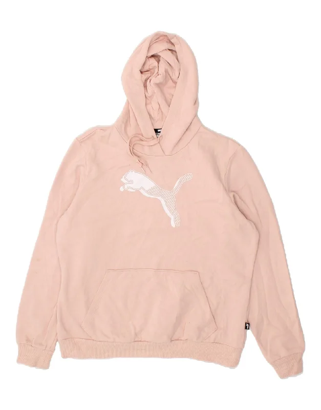 PUMA Womens Graphic Hoodie Jumper UK 16 Large Pink Hoodie with Relaxed Fit Easy Casual PUMA Womens Graphic Hoodie Jumper UK 16 Large Pink Hoodie with Relaxed Fit Easy Casual