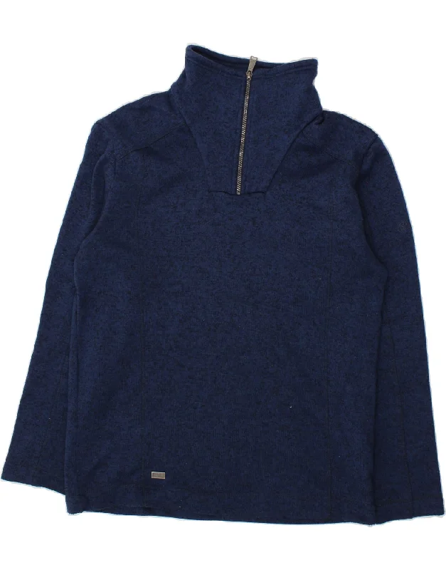 REGATTA Mens Zip Neck Sweatshirt Jumper Large Navy Blue Flecked Polyester Hoodie with Hem Raw Edge Edgy Unfinished REGATTA Mens Zip Neck Sweatshirt Jumper Large Navy Blue Flecked Polyester Hoodie with Hem Raw Edge Edgy Unfinished