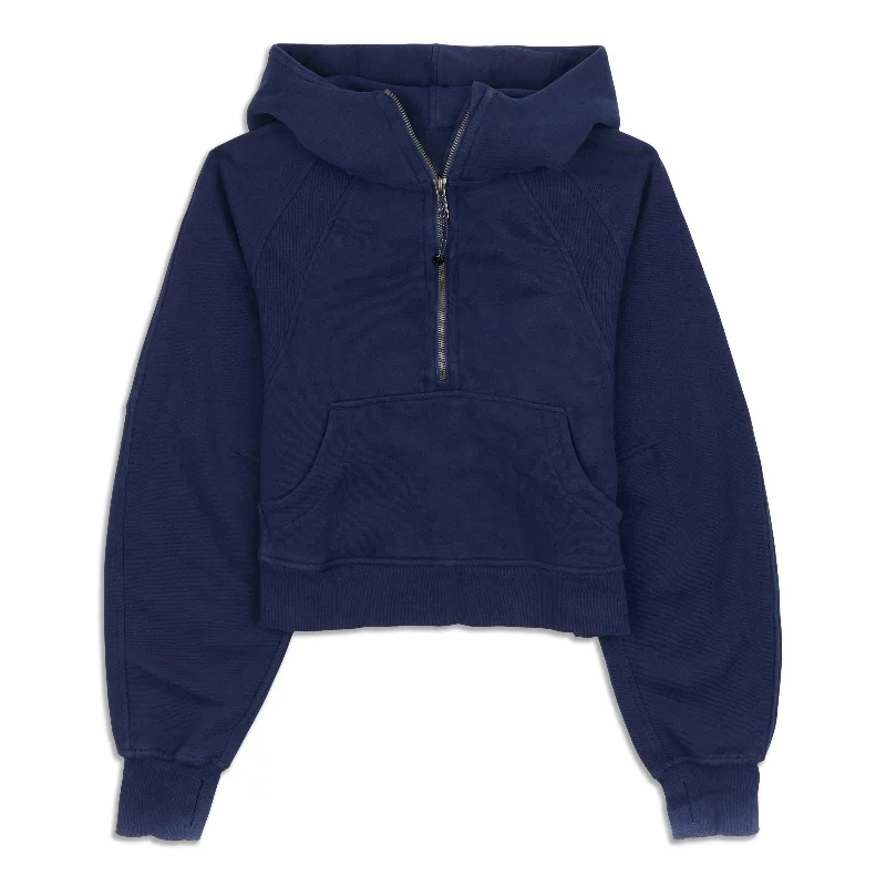Scuba Oversized Half-Zip Hoodie Hoodie with Embroidery Detailed Premium
