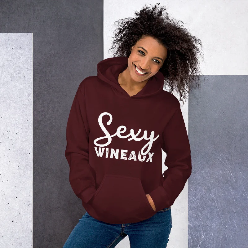 Sexy Wineaux Unisex Hoodie Hoodie with Color Block Contrast Stylish