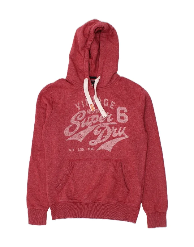SUPERDRY Mens Graphic Hoodie Jumper Medium Red Flecked Cotton Hooded Sweatshirt Casual Wear Street Style SUPERDRY Mens Graphic Hoodie Jumper Medium Red Flecked Cotton Hooded Sweatshirt Casual Wear Street Style