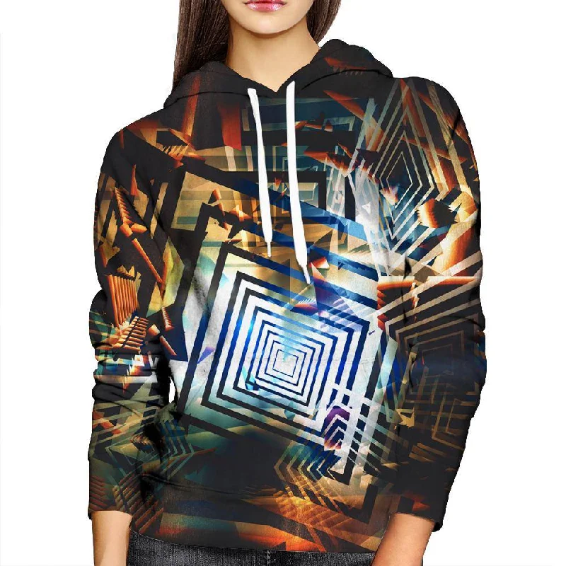 The Illusion Womens Hoodie Hoodie with Rolled Sleeves Casual Relaxed