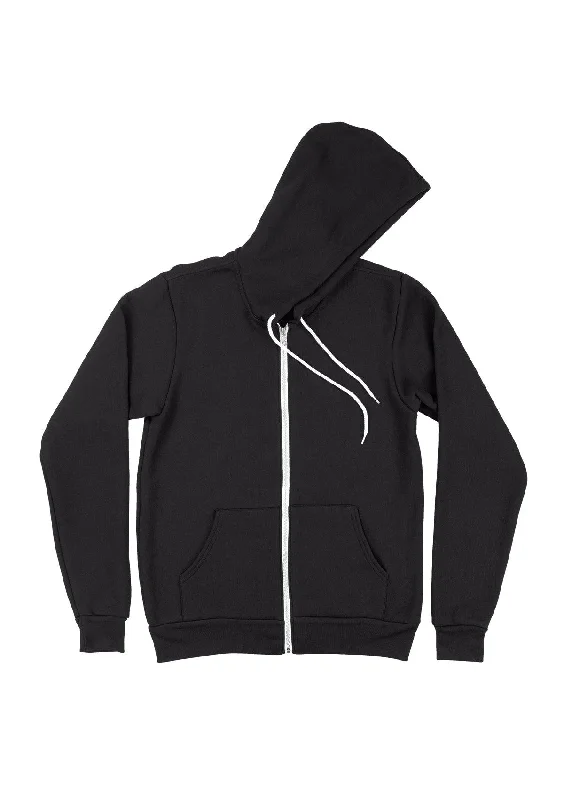 Zip Kangaroo Fleece Hoodie - Dark Gray Hoodie with Zipper Versatile Modern