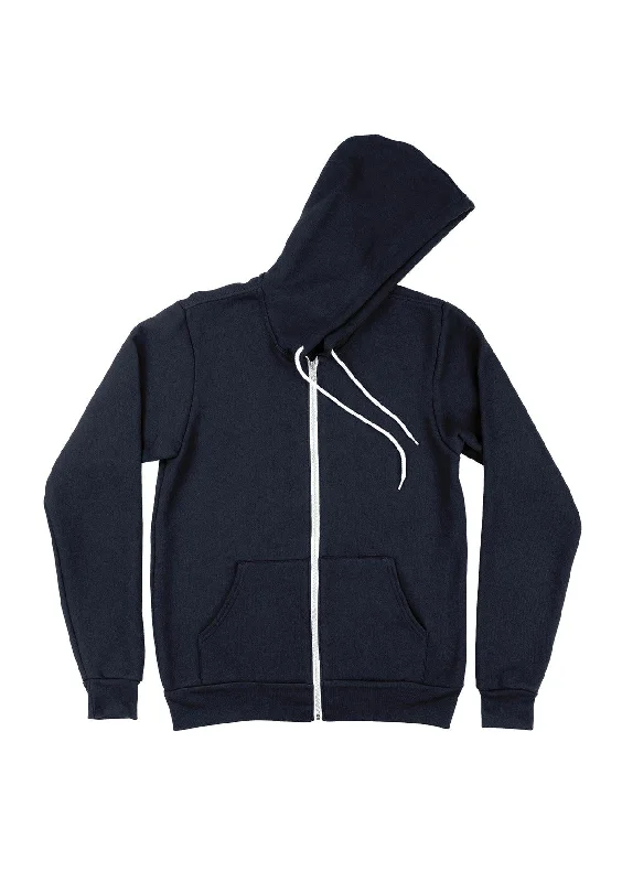 Zip Kangaroo Fleece Hoodie Navy Blue Hoodie with Magnetic Closure Innovative Modern
