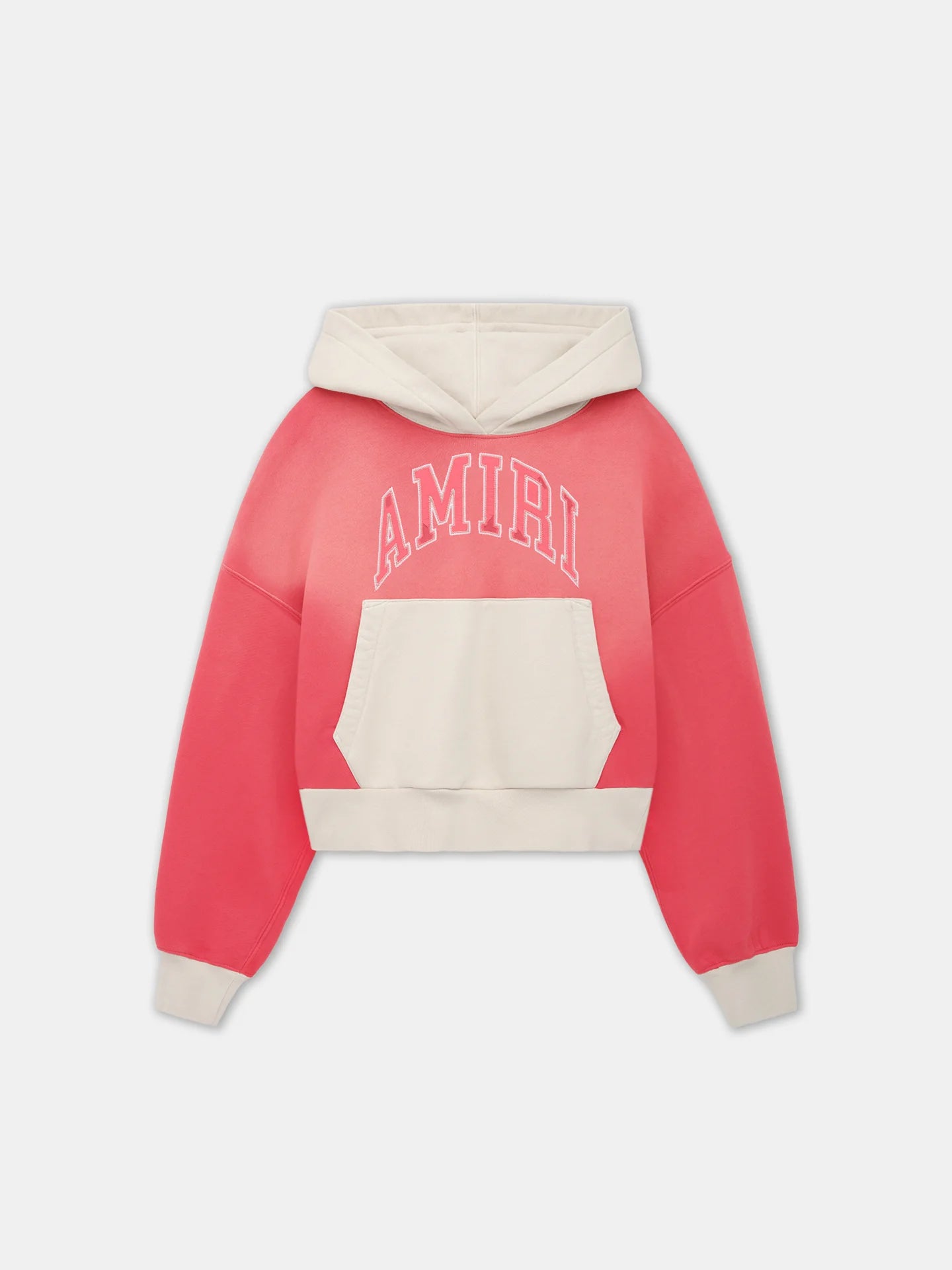 Vintage Hoodie Flamingo Pink Hoodie with Hem Raw Edge Edgy Unfinished