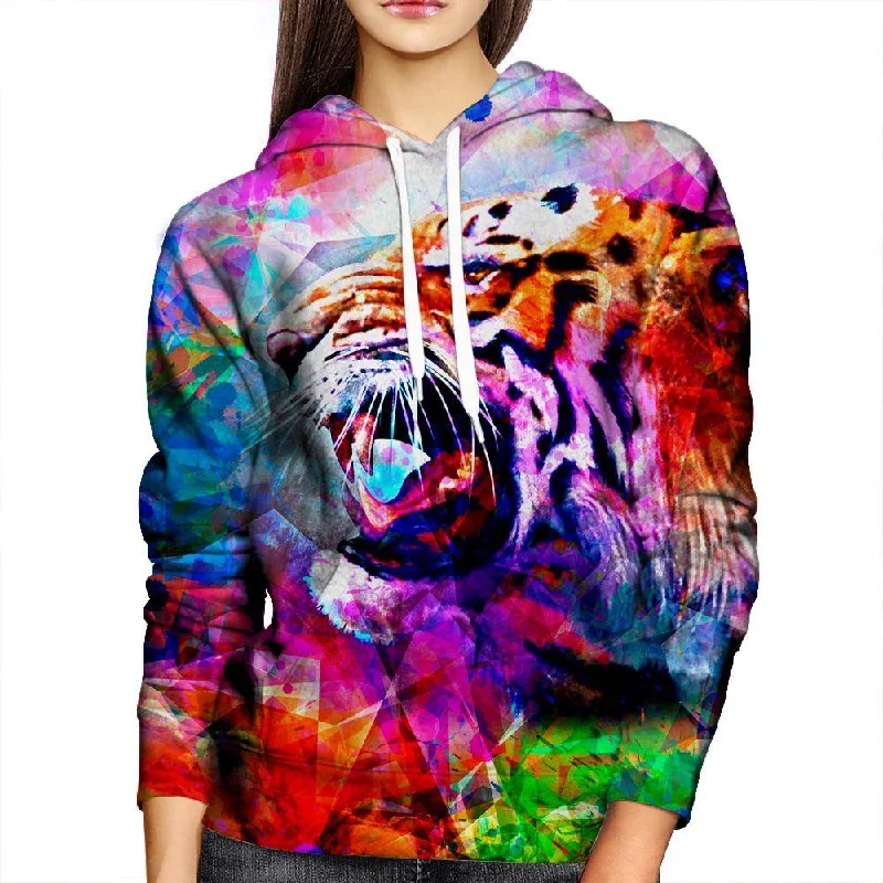 Vivid Tiger Womens Hoodie Hoodie with Pastel Soft Subtle