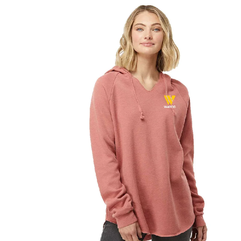 Women’s Lightweight California Wave Wash Hooded Sweatshirt - PRM2500 Hoodie with Fur Luxurious Winter