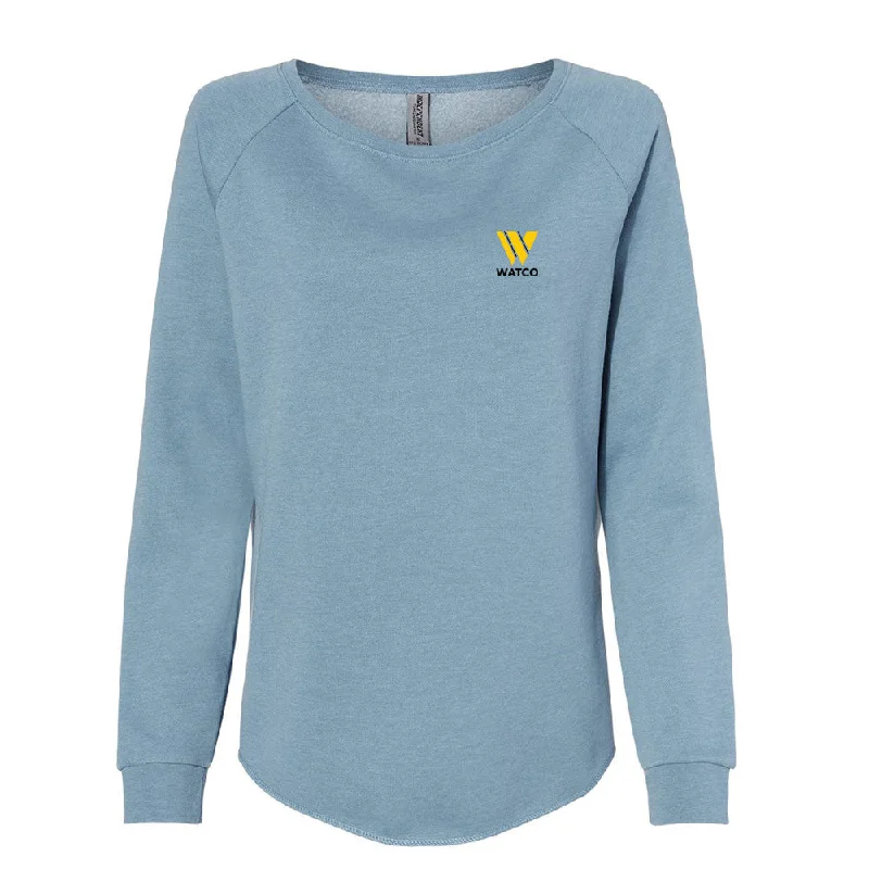Women's California Wave Wash Crewneck Sweatshirt - PRM2000 Hoodie with Cuffed Sleeves Snug Secure Women's California Wave Wash Crewneck Sweatshirt - PRM2000 Hoodie with Cuffed Sleeves Snug Secure