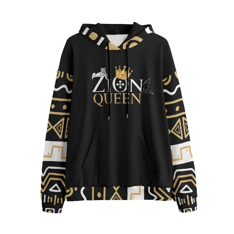 ZION QUEEN Hoodie Hoodie with Crew Neck Simple Timeless