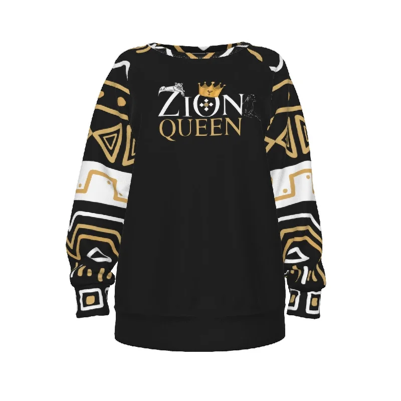 ZION QUEEN Sweatshirt Hoodie with Snap Buttons Easy Quick