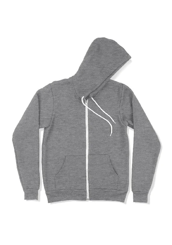Zip Kangaroo Fleece Hoodie - Athletic Gray Heather Hoodie with Hem Detail Decorative Unique Zip Kangaroo Fleece Hoodie - Athletic Gray Heather Hoodie with Hem Detail Decorative Unique