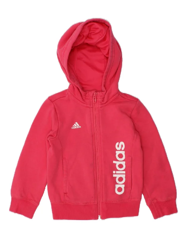 ADIDAS Girls Climalite Graphic Zip Hoodie Sweater 3-4 Years Pink Cotton Terry Terry Cloth Terry Knit ADIDAS Girls Climalite Graphic Zip Hoodie Sweater 3-4 Years Pink Cotton Terry Terry Cloth Terry Knit