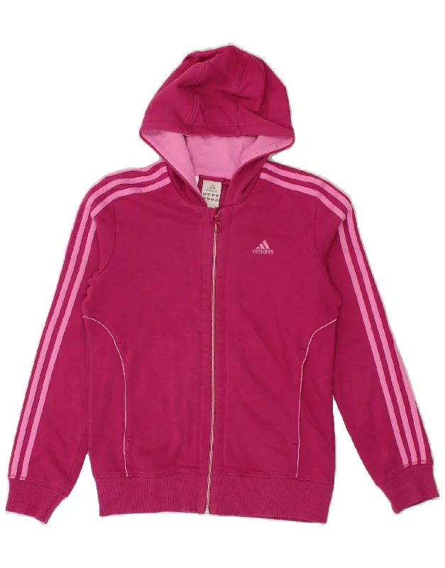 ADIDAS Girls Zip Hoodie Sweater 13-14 Years Pink Cotton Notch Collar Peter Pan Collar Cowl Neck ADIDAS Girls Zip Hoodie Sweater 13-14 Years Pink Cotton Notch Collar Peter Pan Collar Cowl Neck