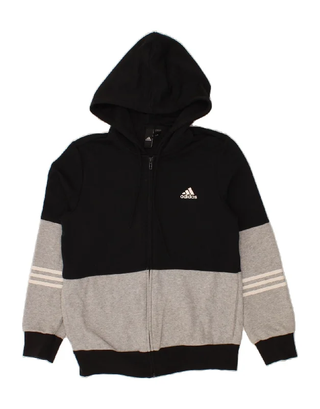ADIDAS Mens Zip Hoodie Sweater Medium Black Colourblock Cotton High Neck Crew Neck V-Neck ADIDAS Mens Zip Hoodie Sweater Medium Black Colourblock Cotton High Neck Crew Neck V-Neck