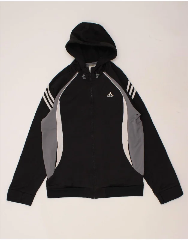 ADIDAS Mens Zip Hoodie Sweater Medium Black Colourblock Polyester Cable Knit Ribbed Knit Lace Knit ADIDAS Mens Zip Hoodie Sweater Medium Black Colourblock Polyester Cable Knit Ribbed Knit Lace Knit