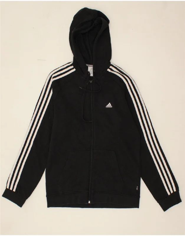 ADIDAS Mens Zip Hoodie Sweater Small Black Cotton Front Pockets Side Pockets Patch Pockets ADIDAS Mens Zip Hoodie Sweater Small Black Cotton Front Pockets Side Pockets Patch Pockets