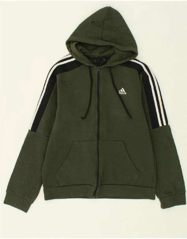 ADIDAS Mens Zip Hoodie Sweater Small Khaki Colourblock Cotton Hooded Caped Shawl Collar ADIDAS Mens Zip Hoodie Sweater Small Khaki Colourblock Cotton Hooded Caped Shawl Collar