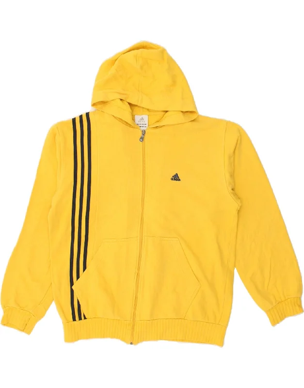 ADIDAS Mens Zip Hoodie Sweater UK 38/40 Medium Yellow Cotton Chenille Blend Fleece Blend Nylon Blend ADIDAS Mens Zip Hoodie Sweater UK 38/40 Medium Yellow Cotton Chenille Blend Fleece Blend Nylon Blend