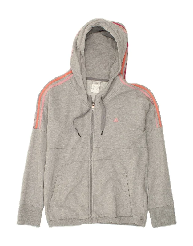 ADIDAS Womens Climalite Zip Hoodie Sweater UK 12/14 Medium Grey Cotton Real Fur Shearling Chenille ADIDAS Womens Climalite Zip Hoodie Sweater UK 12/14 Medium Grey Cotton Real Fur Shearling Chenille