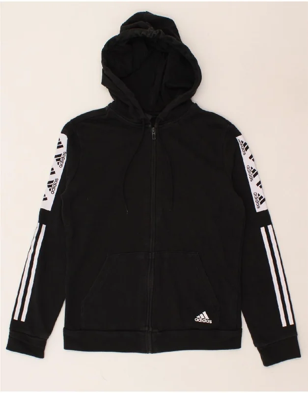 ADIDAS Womens Graphic Zip Hoodie Sweater UK 12/14 Medium Black Cotton Terry Blend Velvet Blend Canvas Blend ADIDAS Womens Graphic Zip Hoodie Sweater UK 12/14 Medium Black Cotton Terry Blend Velvet Blend Canvas Blend