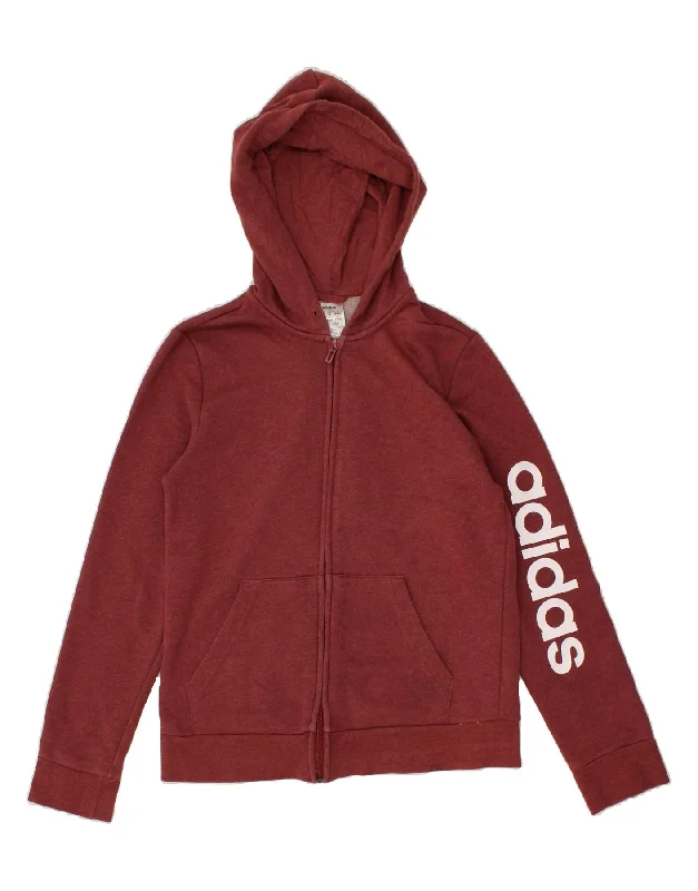 ADIDAS Womens Graphic Zip Hoodie Sweater UK 12/14 Medium Maroon Cotton Mesh Blend Leather Blend Suede Blend ADIDAS Womens Graphic Zip Hoodie Sweater UK 12/14 Medium Maroon Cotton Mesh Blend Leather Blend Suede Blend