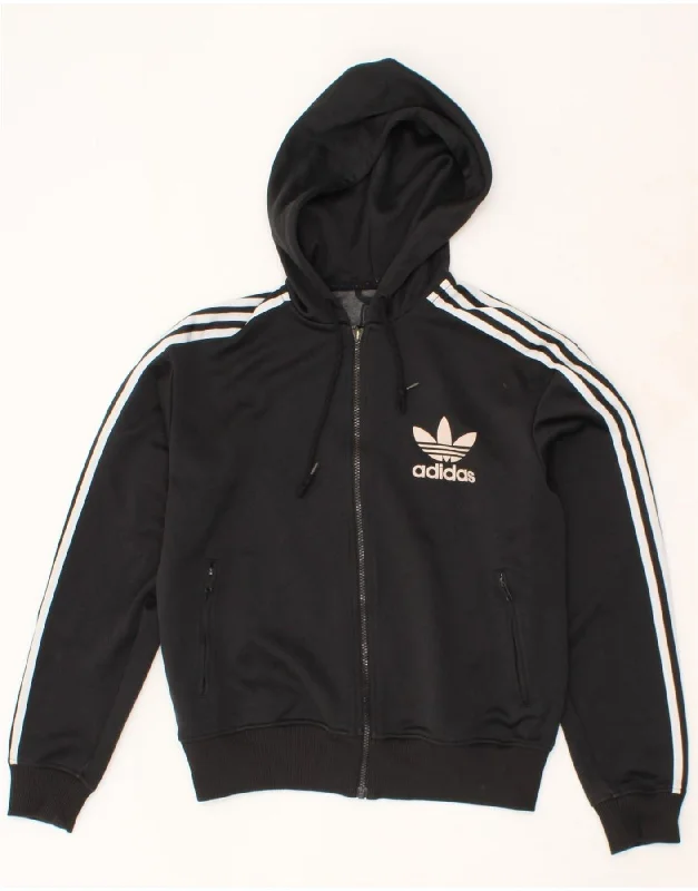 ADIDAS Womens Graphic Zip Hoodie Sweater UK 14 Medium Black Polyester Hooded Caped Shawl Collar ADIDAS Womens Graphic Zip Hoodie Sweater UK 14 Medium Black Polyester Hooded Caped Shawl Collar